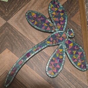 Colorful Mosaic Dragonfly Wall Art